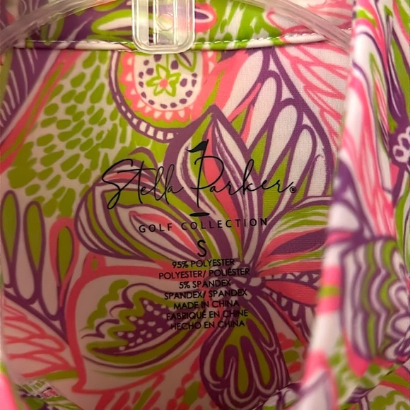 NWOT Stella Parker Golf Collection Floral Print Quarter Zip Pullover Mesh Sleeve - Picture 6 of 8